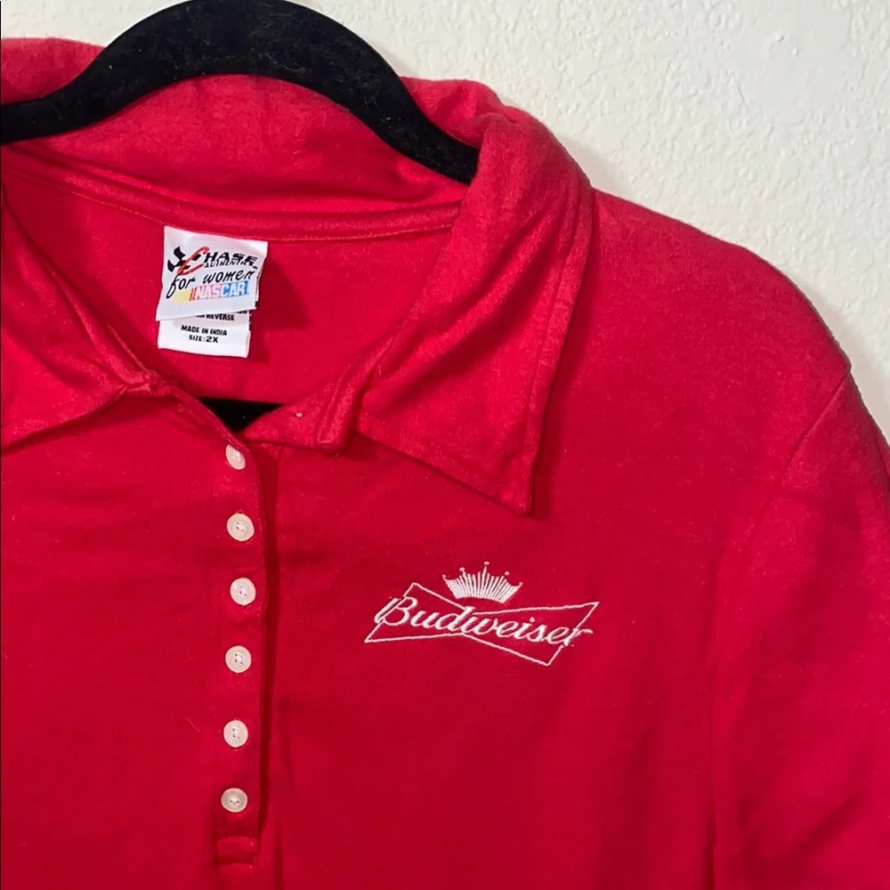 🪼Rare Nascar Chase Authentic Budweiser Red Polo Shirt of #8 Dale Earnhardt Jr.! - Picture 1 of 10